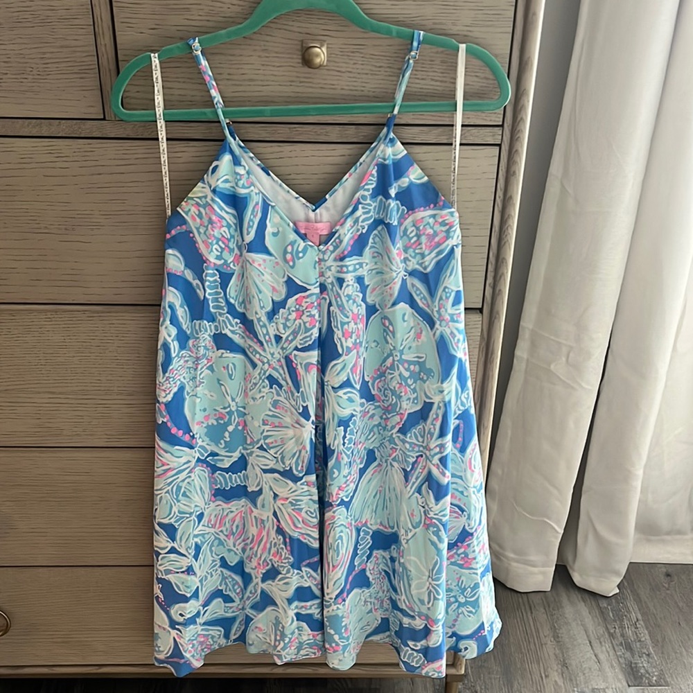Lilly Pulitzer Into the Deep Clara Trapeze silk tank dress